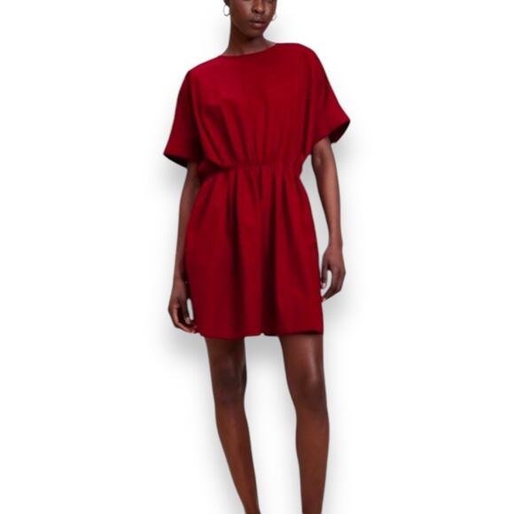 NWT Banana Republic Factory Poplin Mini Dress, Red Currant Women's S - Picture 1 of 10